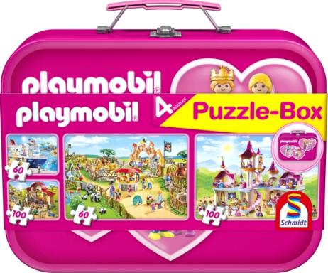 Playmobil, Puzzle-Box pink, 2x60, 2x100