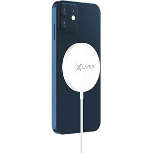 XLAYER Wireless Charging Pad Magnetic Induktive Ladestation weiß 1,5 m, 15 Watt