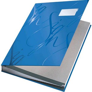 LEITZ Unterschriftenmappe Design, 18 Fächer, blau DIN A4, seidenmatte Laminieru