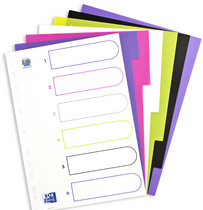 ELBA Kunststoff-Register myColour, DIN A4, 6-teilig, blanko (61005445)