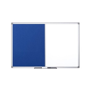 Bi-Office Kombitafel, Weißwand / Filz blau, 1.500 x 1.000 mm