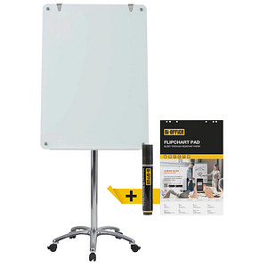 Bi-Office Glas-Flipchart, mobil, magnethaftend