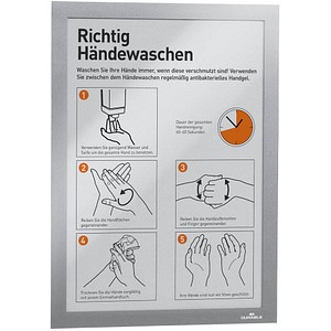 DURABLE Duraframe Magnetic A4 Informationsrahmen magnetisch A4, 5er Silber 4869