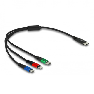 DELOCK 3 in 1 - Kabel nur zum Laden - USB-C männlich zu Micro-USB Typ B, Lightn