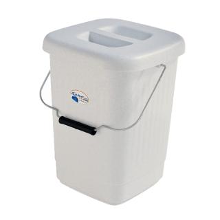 Viereck-Deckeleimer 12 Liter mit Metallbügel, 27 x 27 x 29 cm | granit 