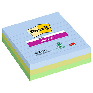 Post-it Haftnotizen Super Sticky Notes, 101 x 101mm, liniert