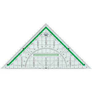 M+R Geodreieck "Green Line", Hypotenuse: 230 mm, glasklar