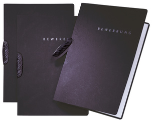 PAGNA Bewerbungsmappe Swing, DIN A4, aus Karton, schwarz (62200404)