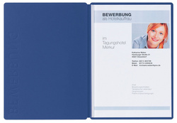 PAGNA Bewerbungsmappe Solo, DIN A 4, aus Karton, blau (62200602)