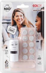 COLOP Motivstempel-Set "LITTLE NIO" Englisch, weiß