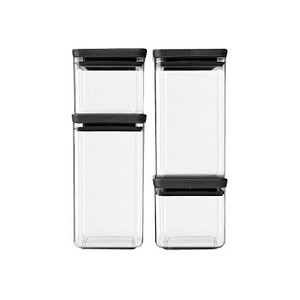 brabantia Vorratsdosen-Set 10,5/20,0 cm hoch transparent 2x 0,7/2x 1,6 l