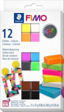 FIMO Modelliermasse-Set "neon", 12er Set