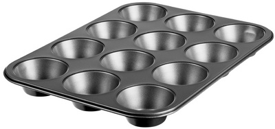 GastroMax Muffin-Backform, aus Karbonstahl, für 12 Muffins