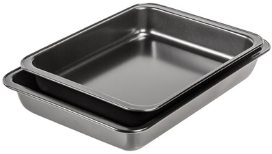 GastroMax Bratschalen-Set, aus Karbonstahl, schwarz, 2er Set