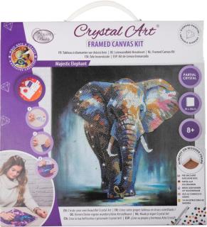Crystal Art Leinwandbild Elephant 30x30c