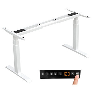 LMG höhenverstellbares Schreibtischgestell weiß ohne Tischplatte T-Fuß-Gestell weiß 130,0 - 160,0 x 57,0 cm
