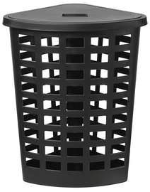 plast team Wäschesammler BOSTON, 54 Liter, eckig, schwarz