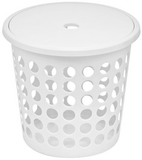 plast team Wäschesammler SPRINGFIELD, 25 Liter, rund, weiß