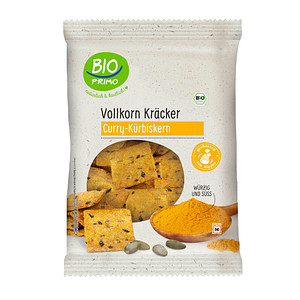 BIO PRIMO Curry-Kürbiskern Bio-Vollkorn-Cracker 175,0 g