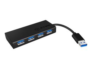 RAIDSONIC ICY BOX IB-AC6104 4-fach USB 3.0 Hub 4x USB3.0 Aluminium, schwarz + 5