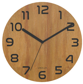 UNiLUX Wanduhr/Quarzuhr PALMA Bamboo, schwarz-bambus