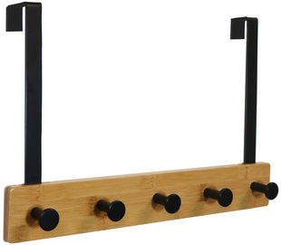 UNiLUX Türgarderobe KARAKO, 5 Haken, schwarz / bambus