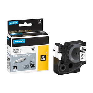 DYMO Schrumpfschlauch RHINO  18057, 19 mm schwarz auf weiß