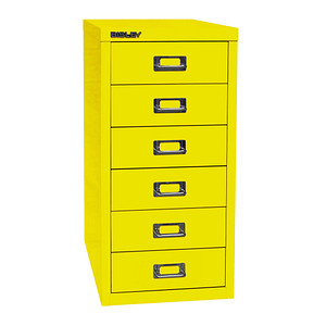 BISLEY MultiDrawer™ L296 Schubladenschrank gelb mit 6 Schubladen 27,8 x 38,0 x 59,0 cm
