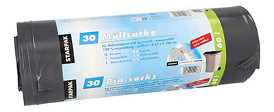 PAPSTAR Müllsäcke LDPE, 150 Liter, schwarz