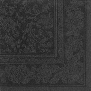 PAPSTAR Servietten "ROYAL Collection Ornaments", schwarz aus Tissue, 1/4 Falz, 