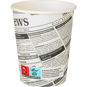 50 PAPSTAR Einweg-Kaffeebecher Newsprint 0,2 l
