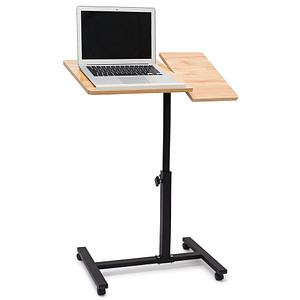 relaxdays PC-Tisch höhenverstellbar eiche hell 60,0 x 40,5 x 58,0 - 95,0 cm