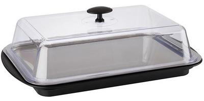 APS Thermo Tablett-Set, eckig, schwarz/transparent