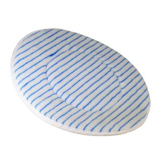 Maschinenpad/Mikrofaserpad 457 mm - 18'' | weiß mit blauen Streifen zur Unterhaltsreinigung auf strukturierten Böden