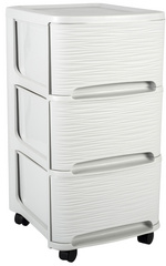 EDA Schubladenturm STONE, 3 Schübe, PP, weiß