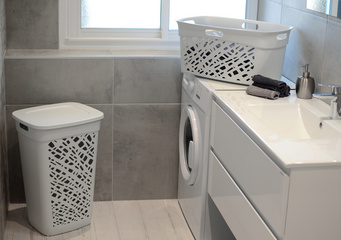 EDA Wäschebox ALMERIA, mit Deckel, 60 Liter, PP, weiß