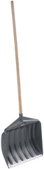 EDA Schneeschaufel mit Holzstiel, Breite: 460 mm, grau