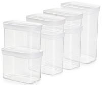 emsa Trockenvorratsdose OPTIMA, 7er Set, transparent-weiß