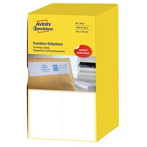 ZWECKFORM Avery 3434 - Etiketten - Natural White - 128 x 38 mm - 1000 Stck. (50