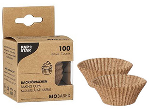 PAPSTAR Backförmchen, aus Kakaoschalen, 30 mm, natur