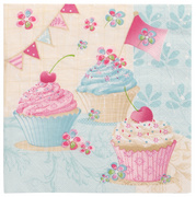 PAPSTAR Motiv-Servietten "Birthday Cup Cakes", 330 x 330 mm