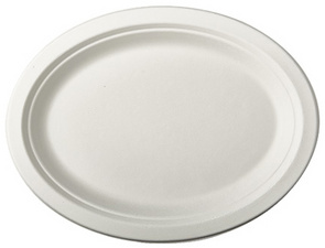PAPSTAR Zuckerrohr-Teller "pure", oval, 260 x 200 mm, 50er