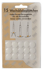 Gala Wachsklebeplättchen, weiß, Durchmesser: 15 mm