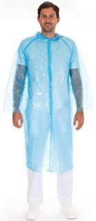 HYGOSTAR PE-Besucherkittel mit Druckknöpfen, blau