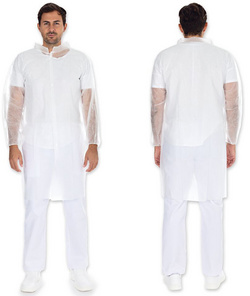 HYGONORM Besucherkittel Light mit Druckknöpfen, weiß, L