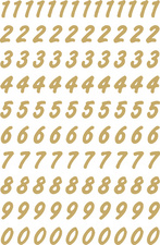 HERMA Zahlen-Sticker 0-9, Folie transparent, Zahlen gold