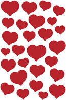 HERMA Sticker MAGIC "Rote Herzen", Stone