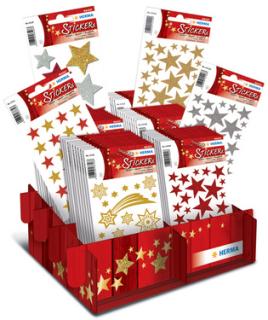 HERMA Weihnachts-Sticker MAGIC "Glittery Sterne", Display