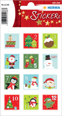 HERMA Weihnachts-Sticker DECOR "Adventskalender", rot