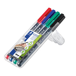 STAEDTLER Folienschreiber Lumocolor B 2,5mm 4er Etui (314WP4) wasserfest